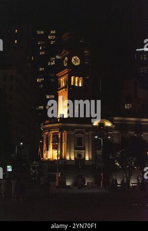 Municipio di Auckland di notte, nuova Zelanda, Oceania Foto Stock