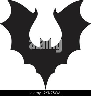 Spaventosa silhouette nera che vola con ali spalmate, perfetta per halloween o per i disegni scuri Illustrazione Vettoriale