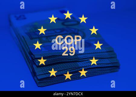 Immagine concettuale degli investimenti per la Conferenza delle Nazioni Unite sui cambiamenti climatici 2024 COP29 Foto Stock