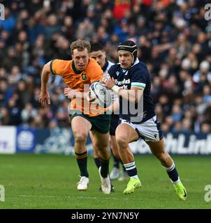 Scottish gas Murrayfield . Edimburgo Scozia Regno Unito 24 novembre 24 AUTUNNO TEST 2024/25 partita di Scozia contro l'Australia Darcy Graham di Scozia credito: eric mccowat/Alamy Live News Foto Stock