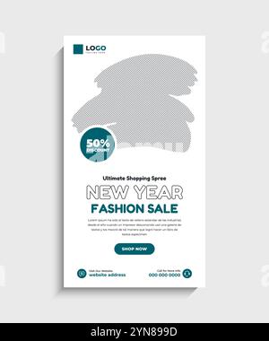 Modello di storia sui social media di vendita moda Illustrazione Vettoriale