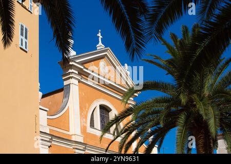 FRANCIA. CORSE DU SUD (2A) AJACCIO. CATTEDRALE DI NOTRE-DAME DE L'ASSOMPTION O SANTA MARIA ASSUNTA DI D'AJACCIO, SITUATA NELLA CITTÀ DI GENOVA, ERA INAUGOR Foto Stock