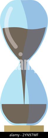Icona a forma di clessidra in stile piatto. Illustrazione vettoriale vetroresina su sfondo isolato. Concetto di business cartellone con orologio a sabbia. Illustrazione Vettoriale
