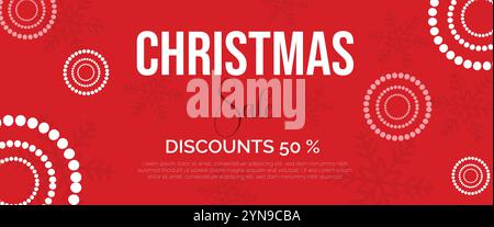 Grande banner per gli sconti natalizi con testo dell'offerta speciale. Illustrazione vettoriale Illustrazione Vettoriale
