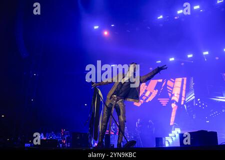 Irama â vero nome Filippo Maria Fanti - durante il live al Palazzo dello Sport il 23 novembre 2024 a Roma Foto Stock