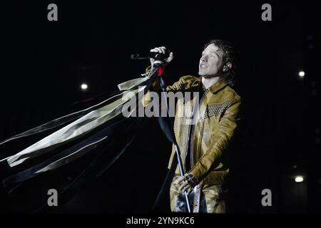 Irama â vero nome Filippo Maria Fanti - durante il live al Palazzo dello Sport il 23 novembre 2024 a Roma Foto Stock