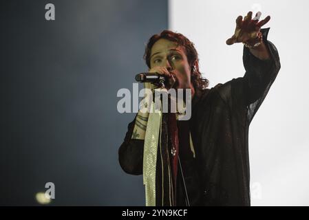 Irama â vero nome Filippo Maria Fanti - durante il live al Palazzo dello Sport il 23 novembre 2024 a Roma Foto Stock