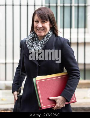 Londra, Inghilterra, Regno Unito. 25 novembre 2024. Cancelliere dello SCACCHIERE RACHEL REEVES, visto a Downing Street. (Credit Image: © Thomas Krych/ZUMA Press Wire) SOLO PER USO EDITORIALE! Non per USO commerciale! Crediti: ZUMA Press, Inc./Alamy Live News crediti: ZUMA Press, Inc./Alamy Live News Foto Stock