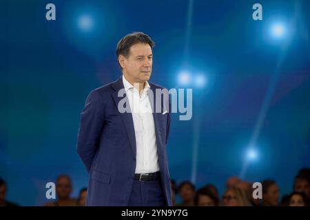 Italia, Roma, 23 novembre 2024: Giuseppe Conte, presidente del movimento 5 stelle, durante "Nova", assemblea costituente del movimento 5 stelle, giorno 1 foto © Stefano Carofei/sintesi/Alamy Live News Foto Stock