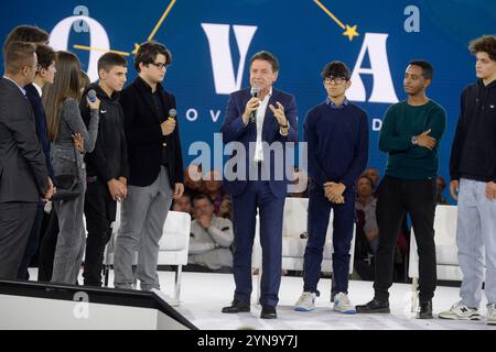 Italia, Roma, 23 novembre 2024: Giuseppe Conte, presidente del movimento 5 stelle, durante "Nova", assemblea costituente del movimento 5 stelle, giorno 1 foto © Stefano Carofei/sintesi/Alamy Live News Foto Stock