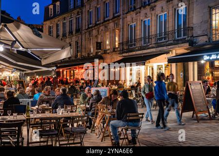 Francia, Calvados, Caen, ristorante in rue du Vaugueux Foto Stock