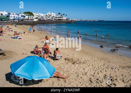 Spagna, Isole Canarie, Lanzarote, Playa Blanca, spiaggia Foto Stock