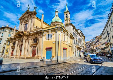 MILANO, ITALIA - 8 APRILE 2022: Chiesa di San Giorgio al Palazzo in via Torino, l'8 aprile a Milano, Italia Foto Stock