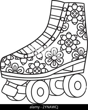 I pattini con i fiori stampano i colori isolati Illustrazione Vettoriale