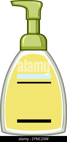 illustrazione vettoriale del cartone animato per bambini con shampoo gratuito Illustrazione Vettoriale