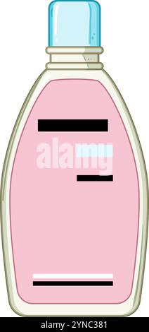 illustrazione vettoriale del cartone animato per bambini con shampoo calmante Illustrazione Vettoriale