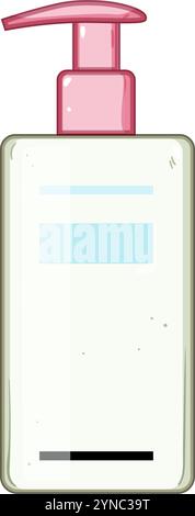 illustrazione vettoriale del cartone animato dello shampoo ipoallergenico Illustrazione Vettoriale
