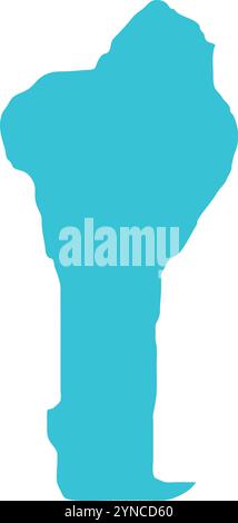 MAPPA del Benin in in Blu, Mappa del Paese, Benin, Mappa del confine, linea di confine del Benin, Mappa geografica Illustrazione Vettoriale