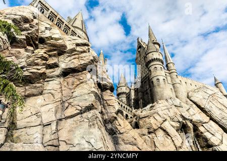 Castello di Hogwarts al Wizarding World of Harry Potter, Universal Studios Hollywood, Los Angeles, California, USA Foto Stock