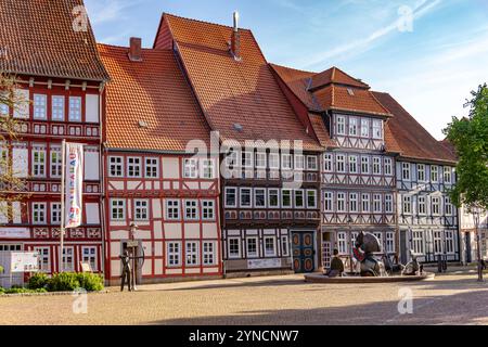 Fachwerkhäuser a Duderstadt, Niedersachsen, Deutschland | Case con struttura in legno a Duderstadt, bassa Sassonia, Germania Foto Stock