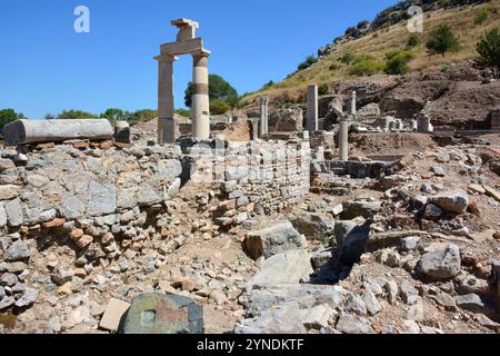 Prytaneion o Prytaneum, luogo d'incontro, rovine di Efeso, Selcúk, provincia di İzmir, Turchia, Asia occidentale Foto Stock