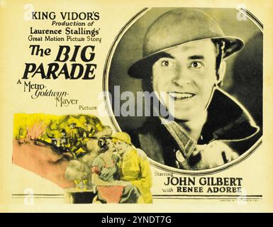 King Vidor produzione della storia di Laurence Stallings - The Big Parade (MGM, 1925) con John Gilbert e Renée Adorée - lobby card Foto Stock