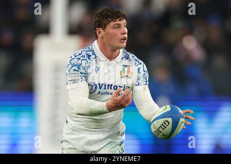 Torino, Italia. 23 novembre 2024. Alessandro Garbisi dell'Italia durante la partita delle Autumn Nation Series all'Allianz Stadium di Torino. Il credito per immagini dovrebbe essere: Jonathan Moscrop/Sportimage Credit: Sportimage Ltd/Alamy Live News Foto Stock