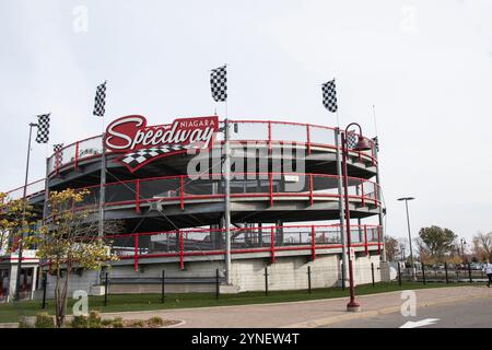 Autodromo Niagara Speedway su Cliffton Hill a Niagara Falls, Ontario, Canada Foto Stock