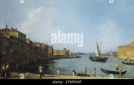 Canaletto (Venezia 1697-Venezia 1768) - Canale di Santa chiara che guarda a nord verso la laguna Foto Stock