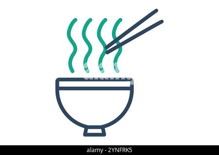 Icona Ramen. stile icona linea. icona relativa al pasto. illustrazione vettoriale elementi pasto Illustrazione Vettoriale