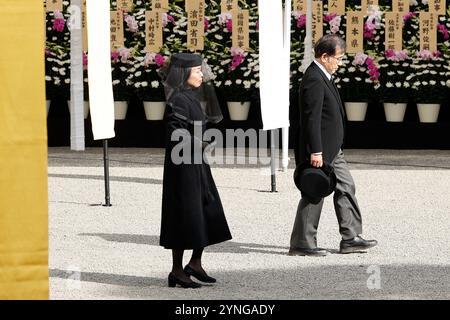 Tokyo, Giappone. 26 novembre 2024. LA PRINCIPESSA AKIKO di Mikasa partecipa al funerale della defunta principessa Mikasa al cimitero di Toshimaoka. LA PRINCIPESSA MIKASA (Yuriko), il membro più anziano della famiglia imperiale, morì all'età di 101 anni. (Credit Image: © Rodrigo Reyes Marin/ZUMA Press Wire) SOLO PER USO EDITORIALE! Non per USO commerciale! Crediti: ZUMA Press, Inc./Alamy Live News Foto Stock