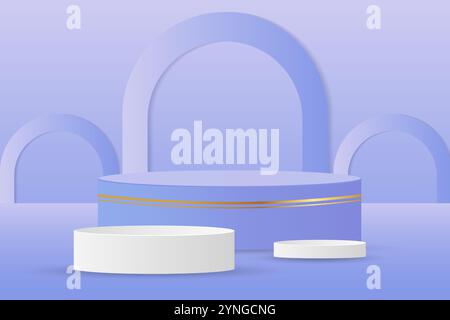 illustrazione realistica del podio 3d per l'esposizione del prodotto Illustrazione Vettoriale