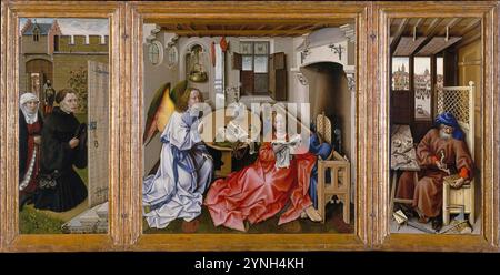 Robert Campin - Trittico con l'Annunciazione, conosciuto come la Pala Merode Foto Stock