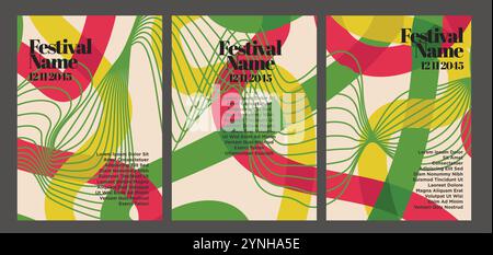 Pacchetto originale poster astratto retro anni '80. illustrazione vettoriale del set di poster astratti vintage Illustrazione Vettoriale