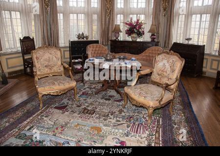 La sala rotonda all'interno di Casa Loma sulla terrazza di Austin a Toronto, Ontario, Canada Foto Stock