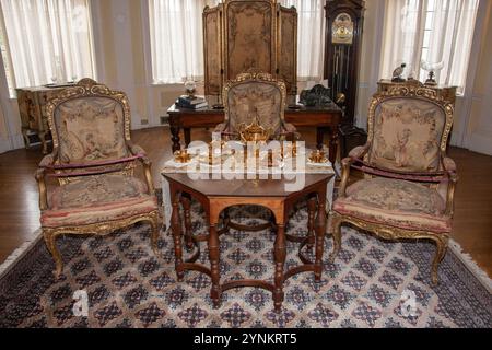 Sala rotonda all'interno di Casa Loma sulla terrazza di Austin a Toronto, Ontario, Canada Foto Stock