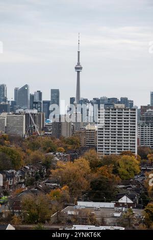 Vista del centro di Toronto da Casa Loma sull'Austin Terrace a Toronto, Ontario, Canada Foto Stock