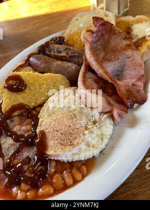 La colazione all'inglese completa Foto Stock