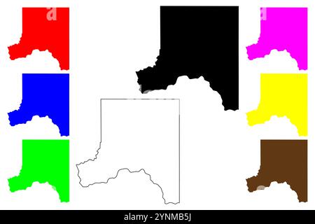 Whitman County, stato di Washington (Stati Uniti, Stati Uniti d'America, Stati Uniti, Stati Uniti, Stati Uniti) mappa vettoriale, schizzo scrimolo mappa Whitman Illustrazione Vettoriale