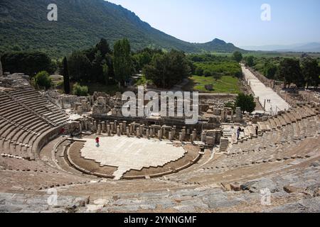 Rovine romane a Efeso nei tacchini meridionali. Foto Stock