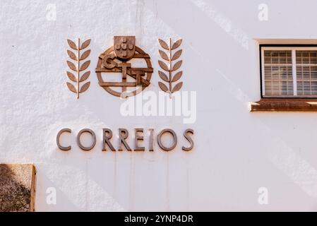 Vecchio logo dell'ufficio postale portoghese. Elvas, Alentejo, Portogallo, Europa Foto Stock