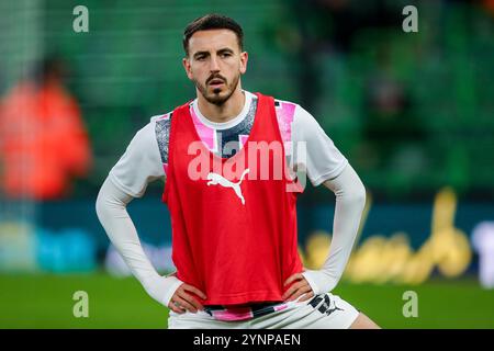 Norwich, Regno Unito. 26 novembre 2024. Julio Pleguezuelo di Plymouth Argyle si riscalda prima della partita del Campionato Sky Bet Norwich City vs Plymouth Argyle a Carrow Road, Norwich, Regno Unito, 26 novembre 2024 (foto di Izzy Poles/News Images) a Norwich, Regno Unito il 26/11/2024. (Foto di Izzy Poles/News Images/Sipa USA) credito: SIPA USA/Alamy Live News Foto Stock