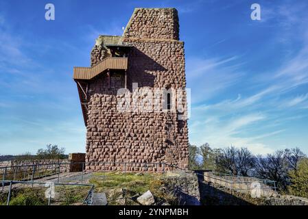 Il castello imperiale di Kyffhausen (Reichsburg Kyffhausen) nello stato tedesco della Turingia Foto Stock
