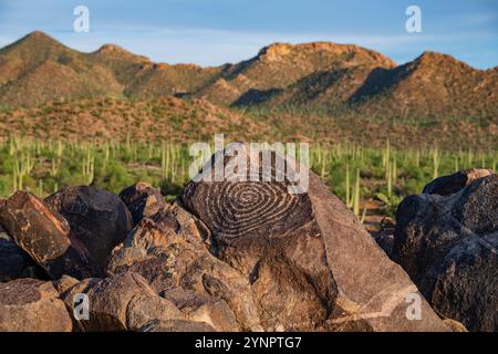 Petroglifi di Hohokam Foto Stock