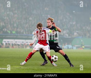 Martin odegaard dell'Arsenal durante la partita di UEFA Champions League tra Sporting e Arsenal, all'Estadio Jos? É Alvalade, a Lisbona, Portogallo. Diogo Sautchuk Copyright: XDiogoxSautchukx Foto Stock