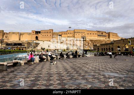 Cittadella di Erbil, Qalat, Hawler, tumulo storico (Tell), parco Shar, capitale del Kurdistan, Erbil, Iraq, Medio Oriente, Asia Foto Stock