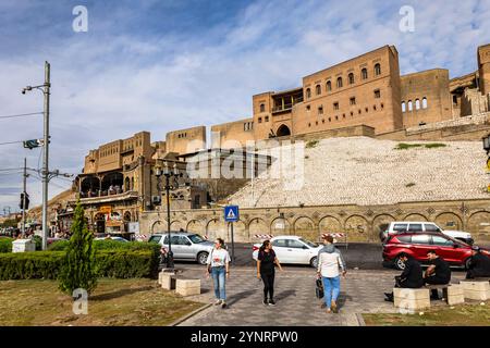 Cittadella di Erbil, Qalat, Hawler, tumulo storico (Tell), parco Shar, capitale del Kurdistan, Erbil, Iraq, Medio Oriente, Asia Foto Stock