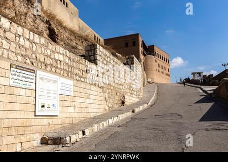 Cittadella di Erbil, Qalat, Hawler, tumulo storico (Tell), ingresso, porta principale, capitale del Kurdistan, Erbil, Iraqi, Medio Oriente, Asia Foto Stock