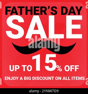 Sconti per la festa del papà fino al 15% di sconto su tutti gli articoli Illustrazione Vettoriale