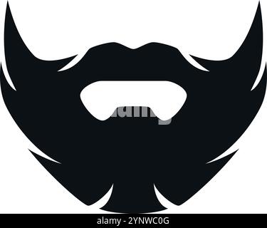 Una barba nera con baffi e pettine per la barba Illustrazione Vettoriale